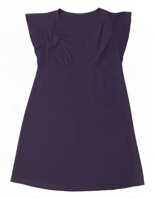 Marks & Spencer Womens A-Line Dress UK 16 Large Navy Blue Polyester