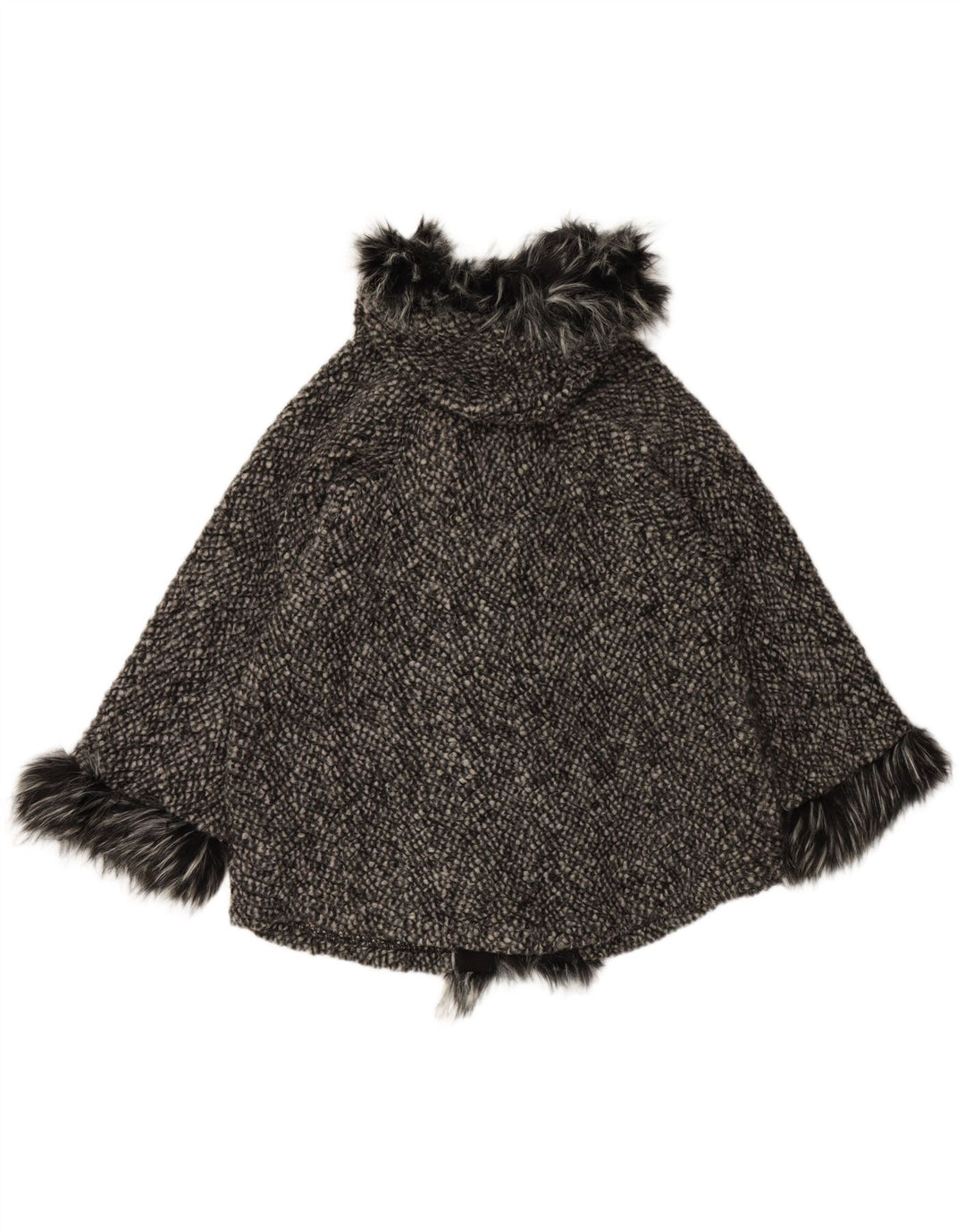 VINTAGE haină cu glugă, cu glugă, pentru femei, UK 10, lână neagră mică