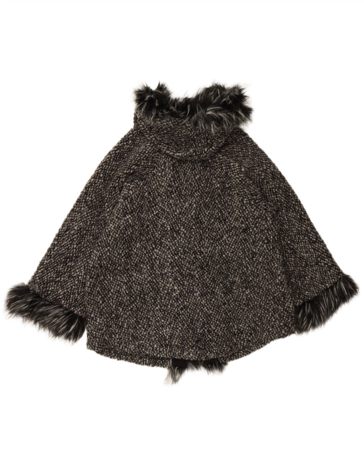 VINTAGE haină cu glugă, cu glugă, pentru femei, UK 10, lână neagră mică