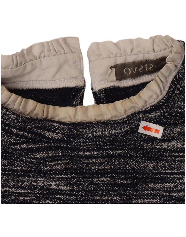 Oasis Top pentru femei cu mânecă lungă UK 12 Medium Bleumarin Pete