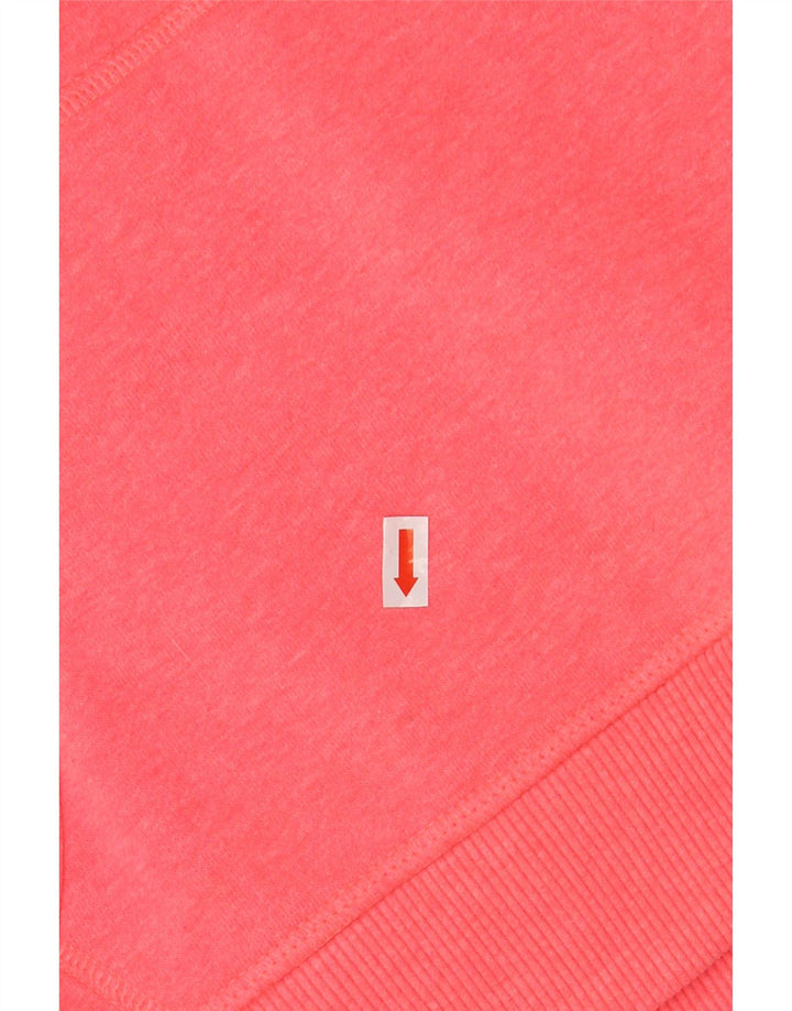 SUPERDRY Pulover cu glugă cu grafic pentru femei UK 16 mare bumbac roz