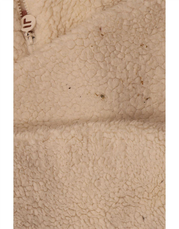 Jachetă fleece supradimensionată pentru femei Fila UK 10 Small Off White Colorblock