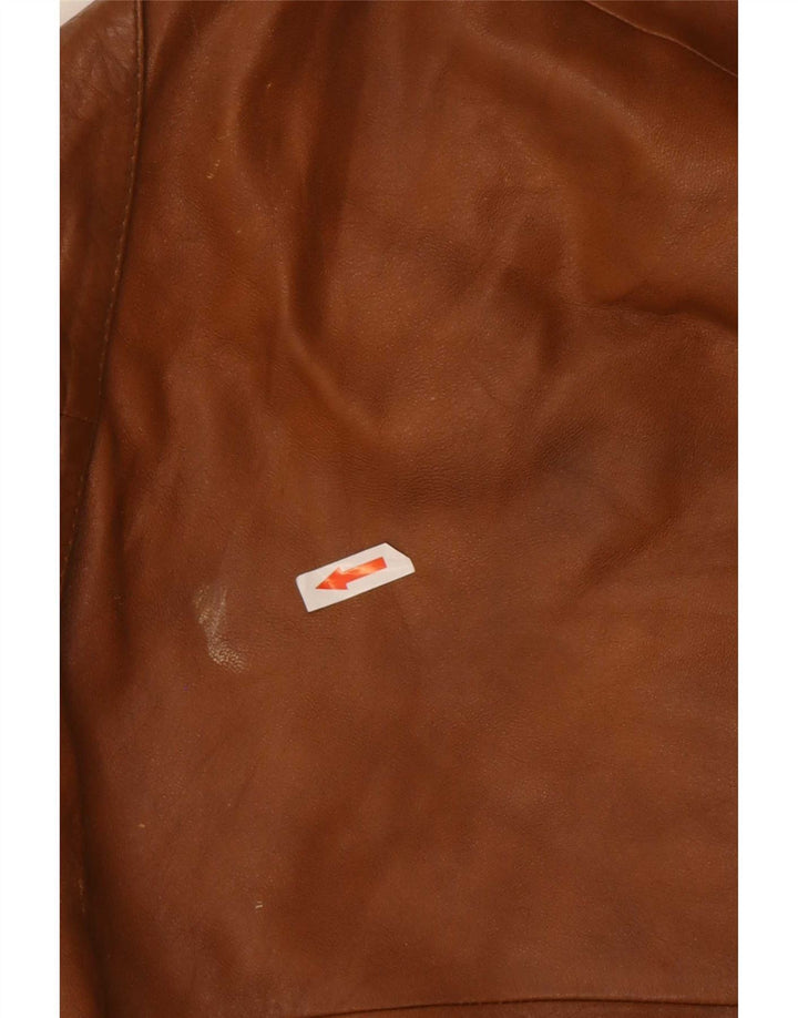 Jachetă de piele vintage pentru femei UK 14 maro mediu