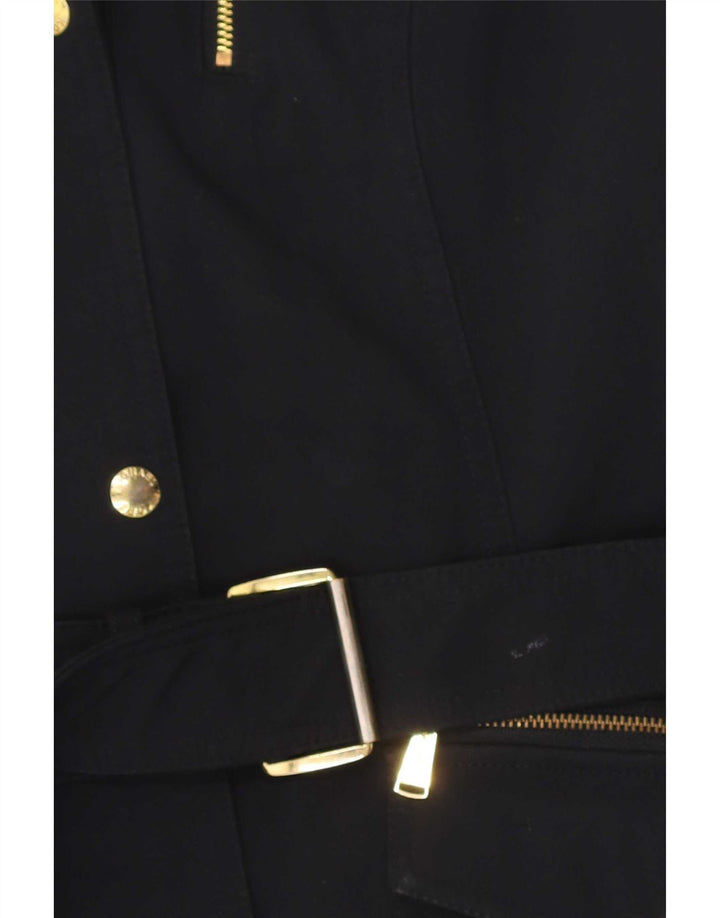 Trench pentru femei Michael Kors cu glugă UK 14 Poliester mediu albastru bleumarin