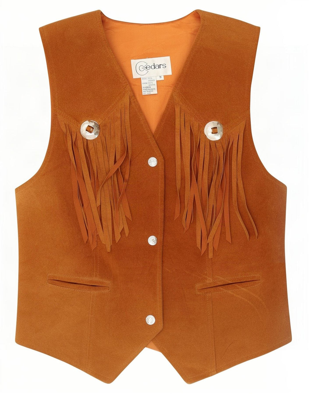 Vestă Western Suede Femei Cedars UK 10 Small Beige Piele
