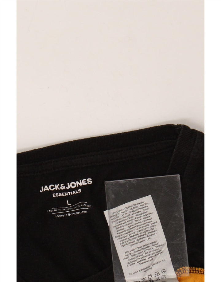 JACK & JONES Tricou grafic pentru bărbați Top mare din bumbac color bloc galben
