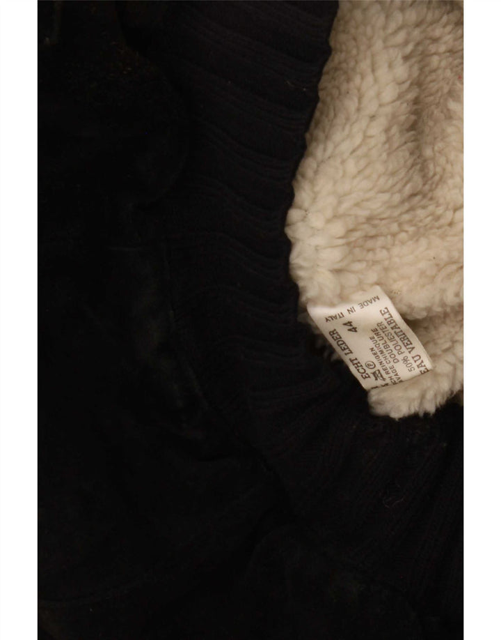 Jachetă din piele Sherpa pentru bărbați vintage IT 44 XS Negru Retro