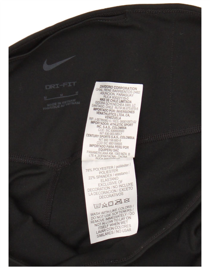 Pantaloni scurți sport Nike Dri Fit pentru femei UK 12 Poliester mediu negru