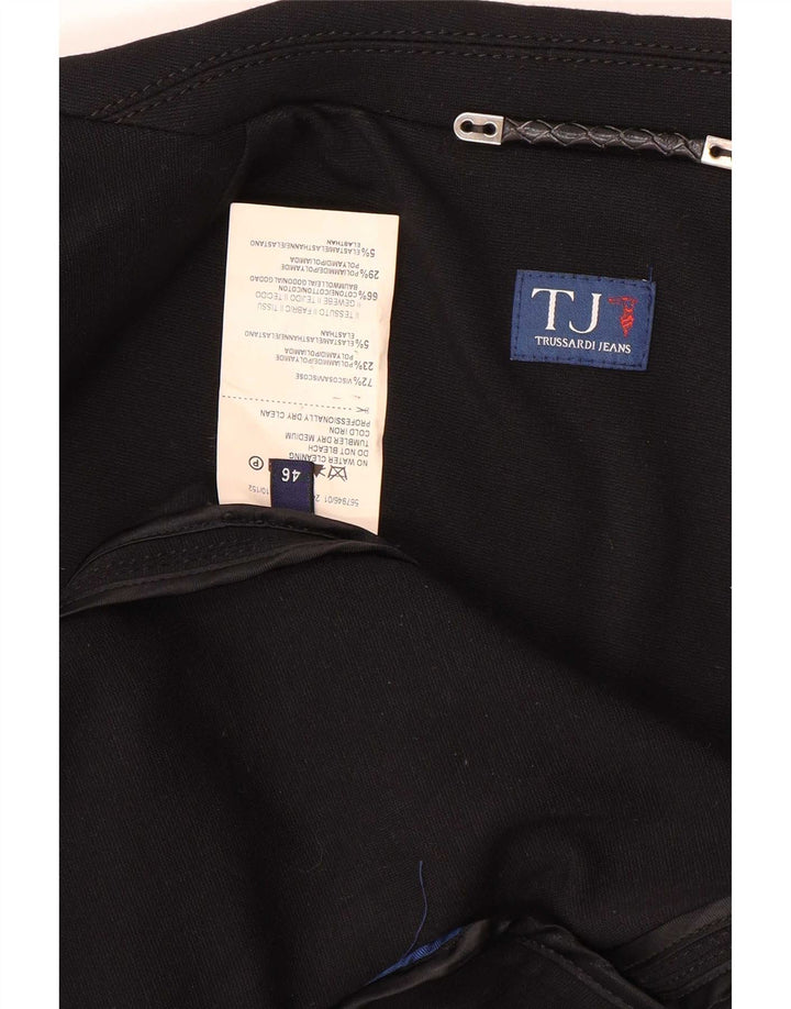 Jachetă Blazer pentru femei Trussardi Jeans cu 2 nasturi IT 46 Viscoză mare neagră