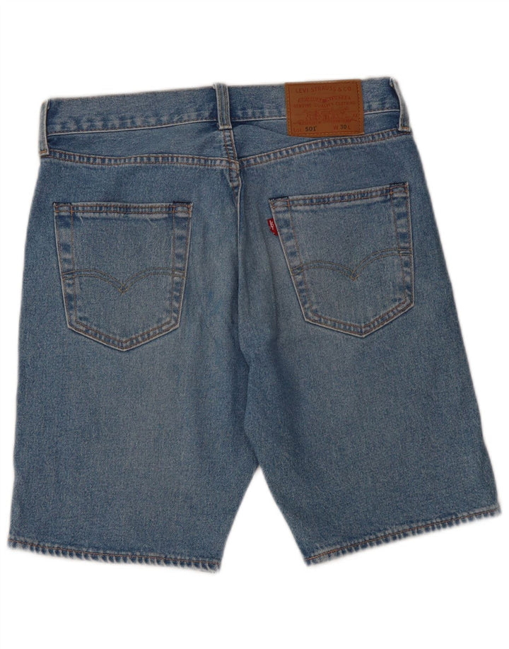Pantaloni scurți din blugi pentru bărbați LEVI'S 501 W30, bumbac albastru mediu