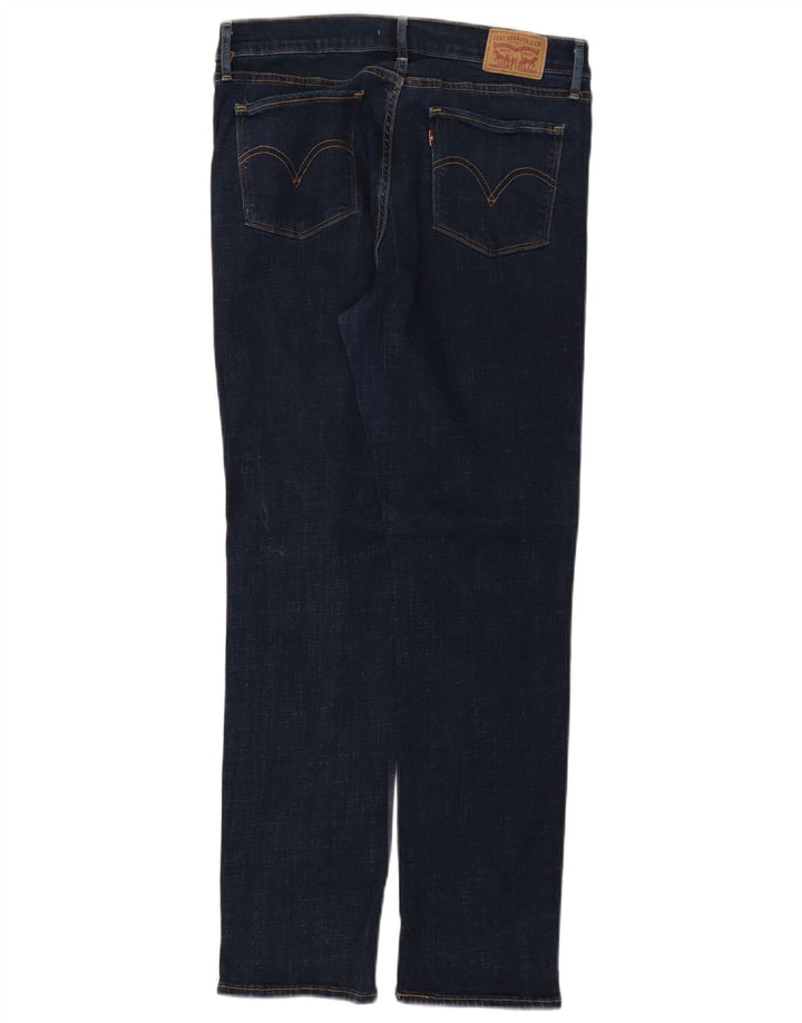 Blugi drepti clasici pentru femei LEVI'S US 10 Large W30 L30 Bumbac bleumarin