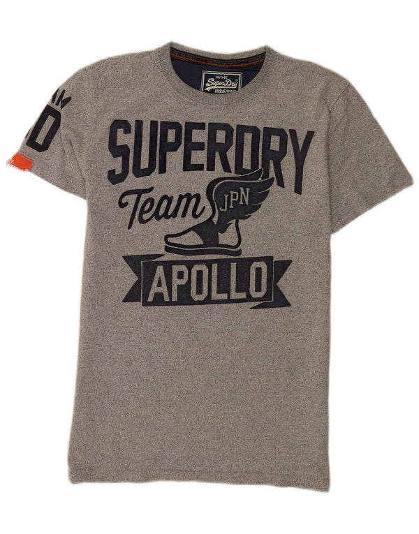 Tricou grafic pentru bărbați Superdry Top din bumbac gri mediu