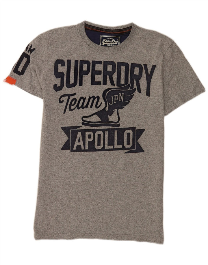 Tricou grafic pentru bărbați Superdry Top din bumbac gri mediu