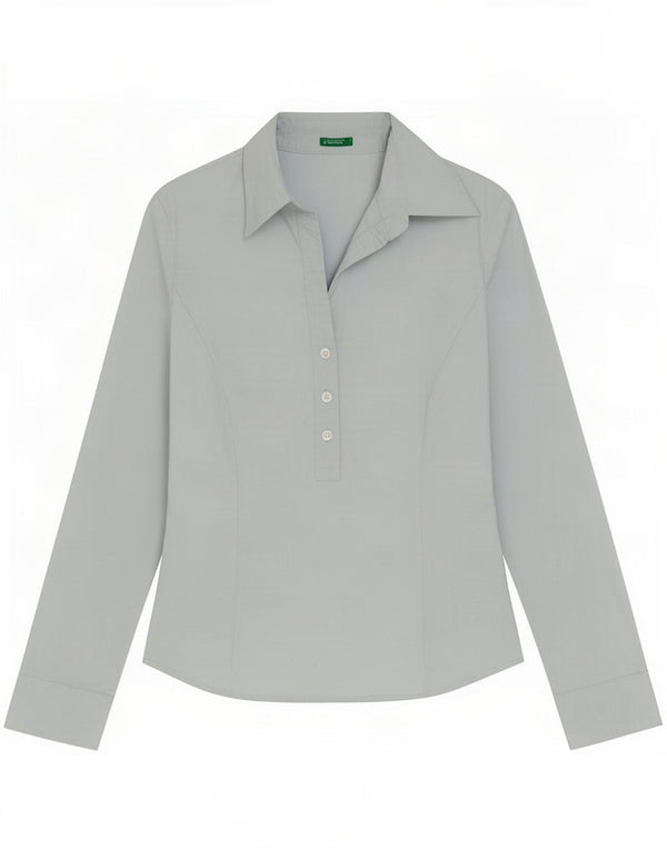 Pulover pentru femei Benetton UK 10 Small Blue Bumbac