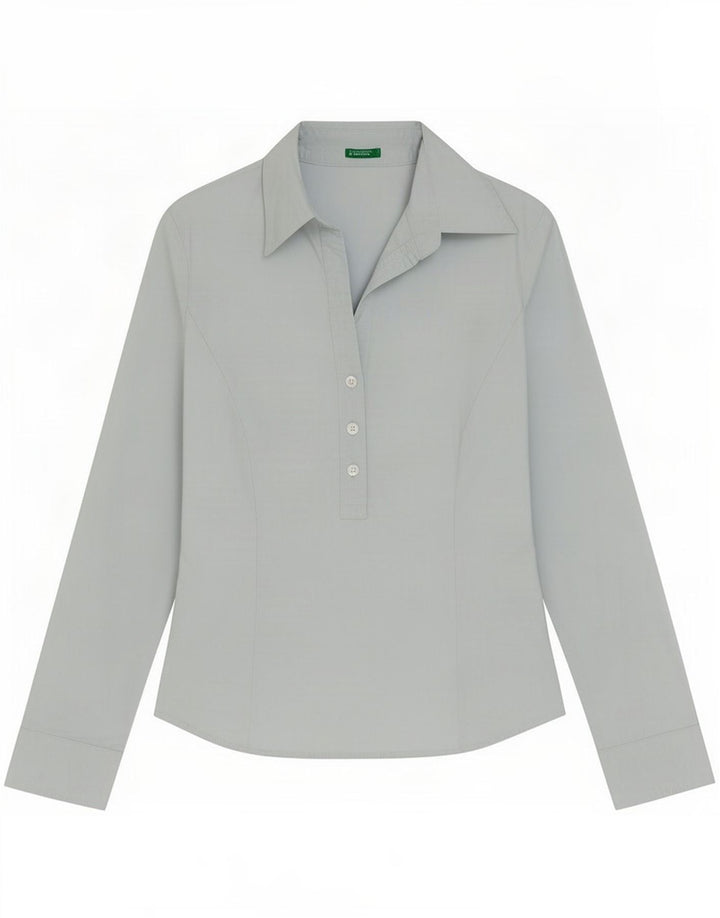 Pulover pentru femei Benetton UK 10 Small Blue Bumbac