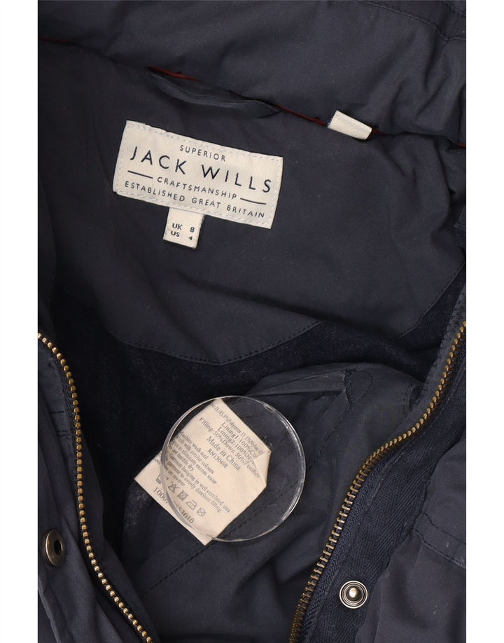 Jachetă căptușită cu glugă Jack Wills pentru femei UK 8, poliester bleumarin mic