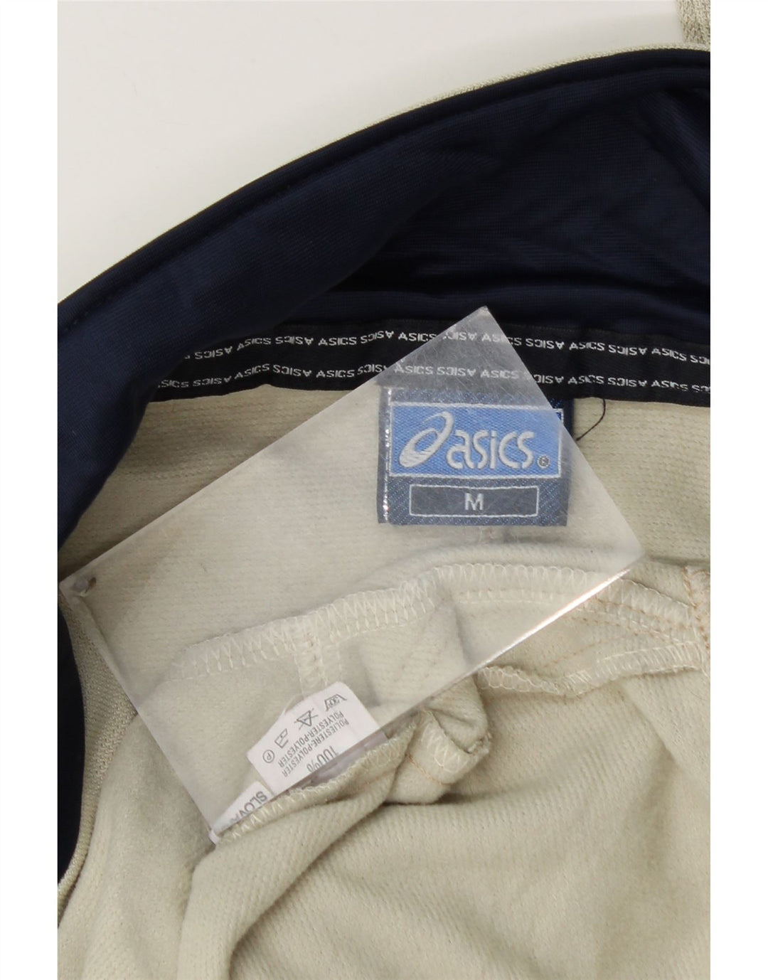 Jachetă de top pentru trening Asics pentru bărbați, poliester bloc de culoare, bej mediu