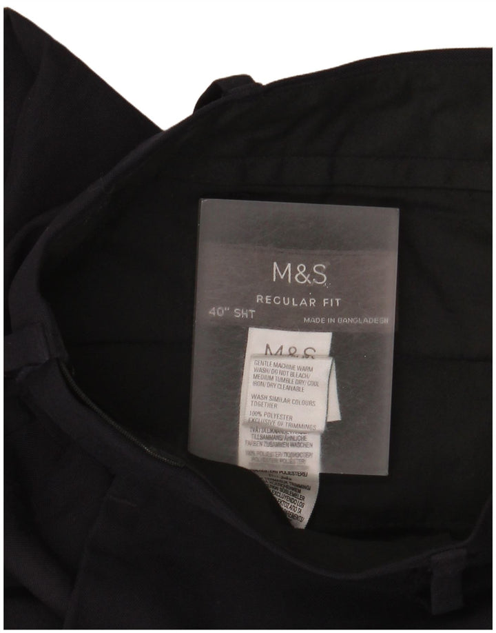 Pantaloni chino pentru bărbați Marks & Spencer, cu ajustare normală, L40 L29, poliester bleumarin