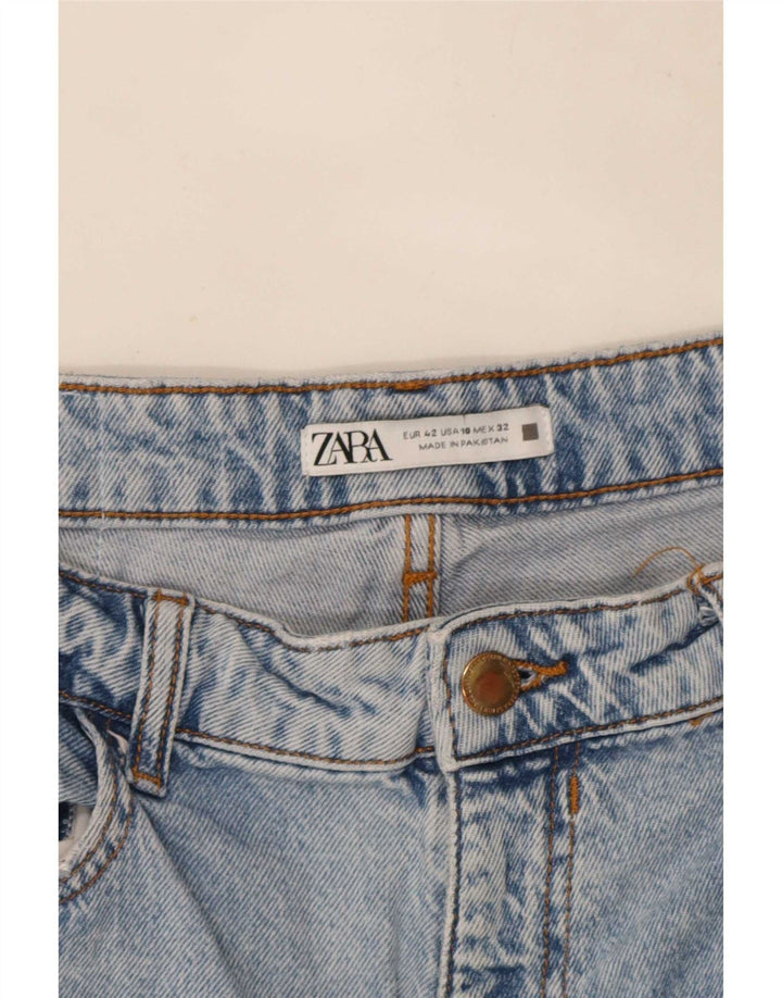 Blugi drepti pentru femei Zara EU 42 Large W32 L27 Albastru