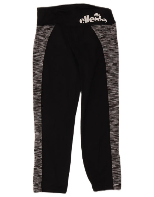 Leggings Capri cu grafica pentru femei Ellesse UK 10 Mici, negru, nailon color bloc