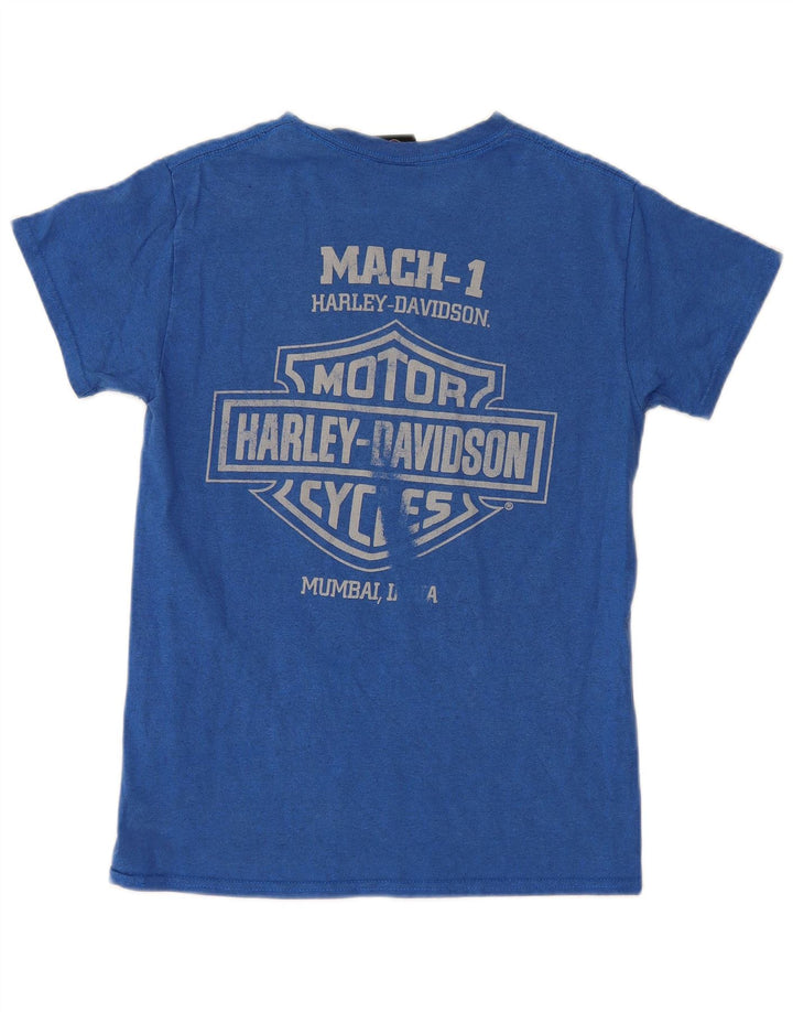 Tricou grafic Harley Davidson pentru bărbați Top mic, albastru, motocicletă