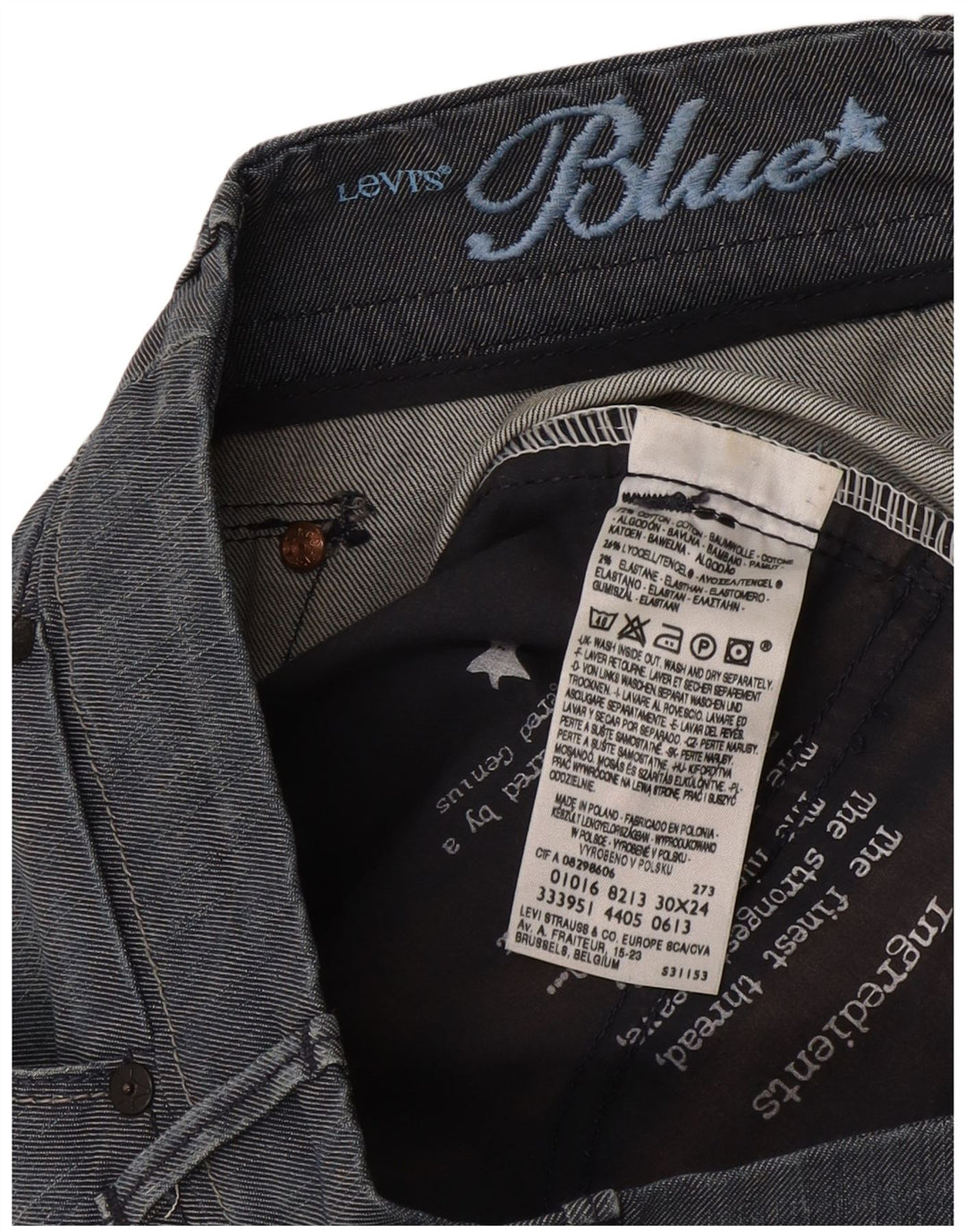 Pantaloni tăiați pentru femei Levi's L30 L24 Bumbac albastru