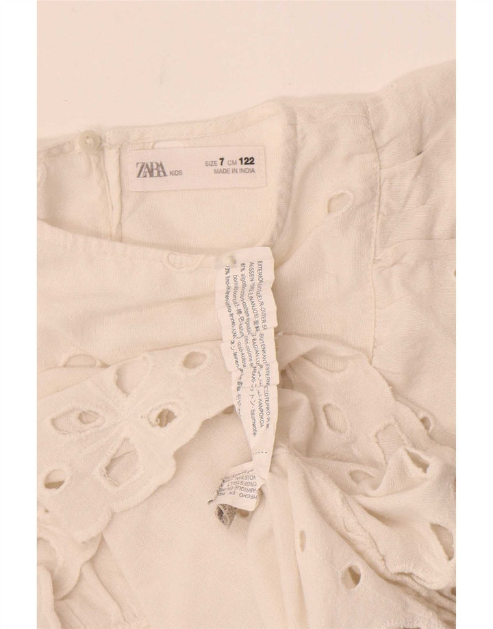 Bluza Zara Fete Top 6-7 Ani Bumbac Alb