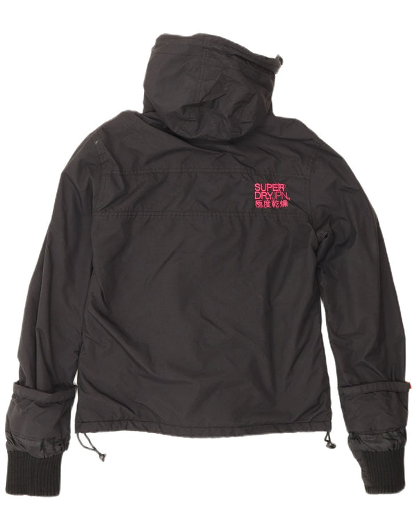 SUPERDRY jachetă de vânt cu glugă, cu glugă, pentru femei, UK 10, neagră