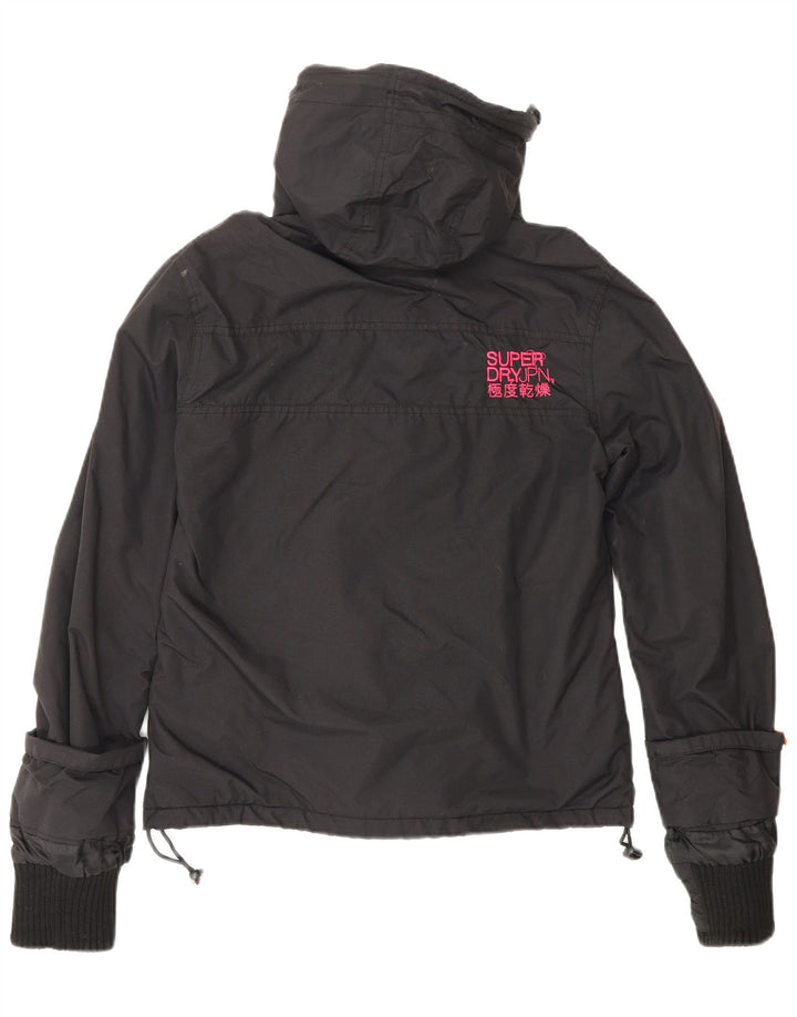 SUPERDRY jachetă de vânt cu glugă, cu glugă, pentru femei, UK 10, neagră