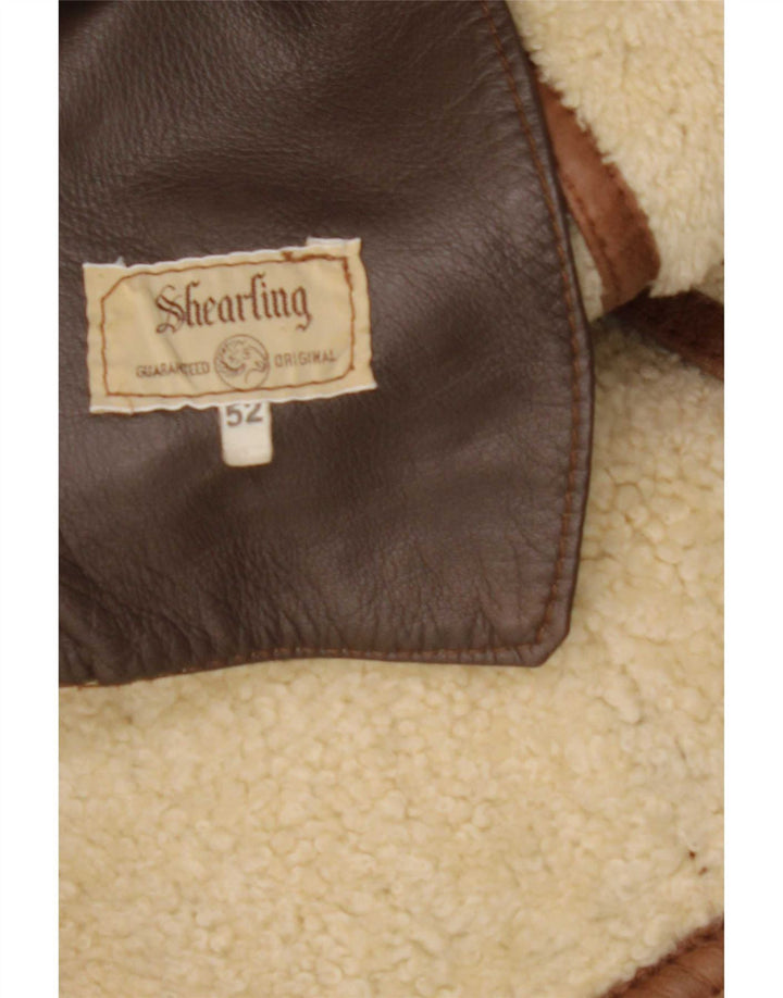 Jachetă vintage pentru bărbați din shearling IT 52 XL bej din shearling