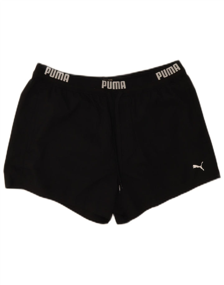 Pantaloni scurti sport grafic Puma pentru femei UK 14 Poliester mediu negru