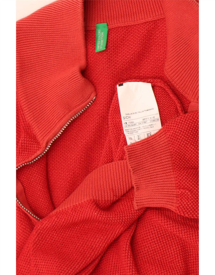 Pulover cardigan pentru bărbați Benetton, bumbac roșu mic