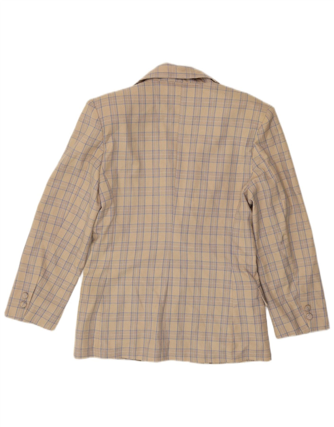 Jachetă Blazer Femei Okay cu 2 nasturi IT 44 Medium Beige Lână cu carouri