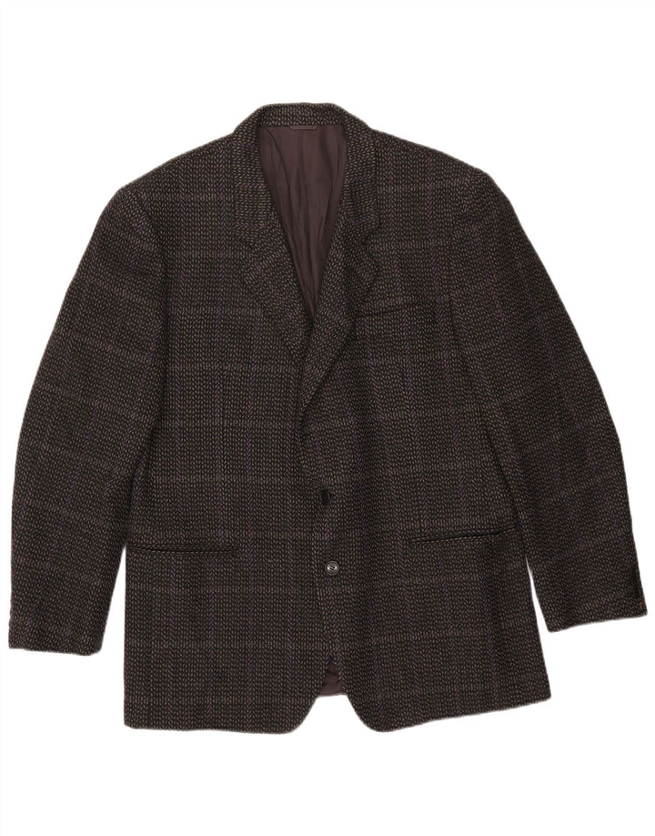 Jachetă pentru bărbați Cerruti 1881 cu 2 nasturi, IT 54 2XL, lână de miel cu carouri gri