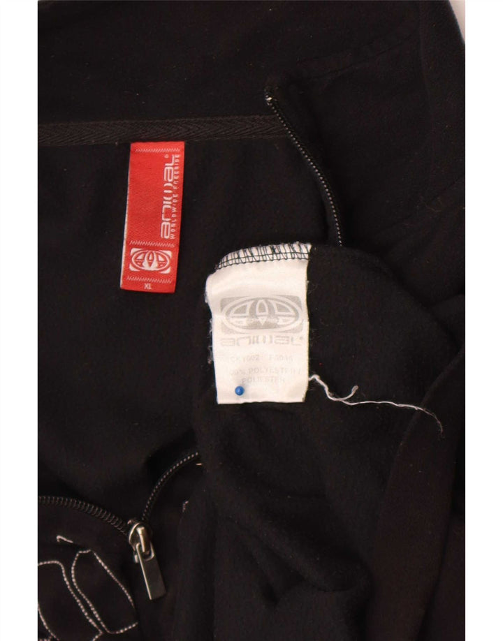 Pulover din lână pentru bărbați, grafic, cu fermoar, XL, poliester negru