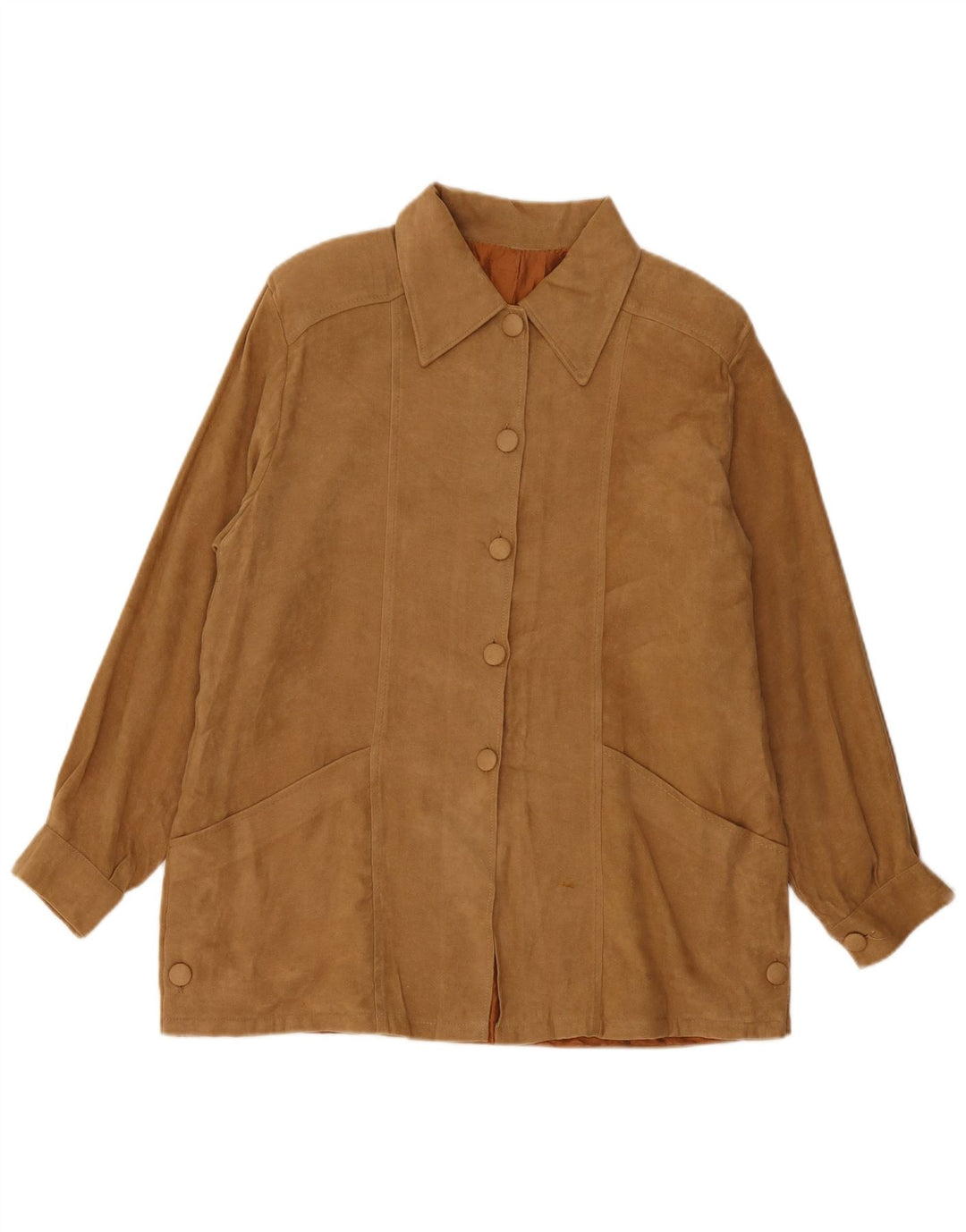 Jachetă vintage pentru femei de piele intoarsa UK 16 mare maro