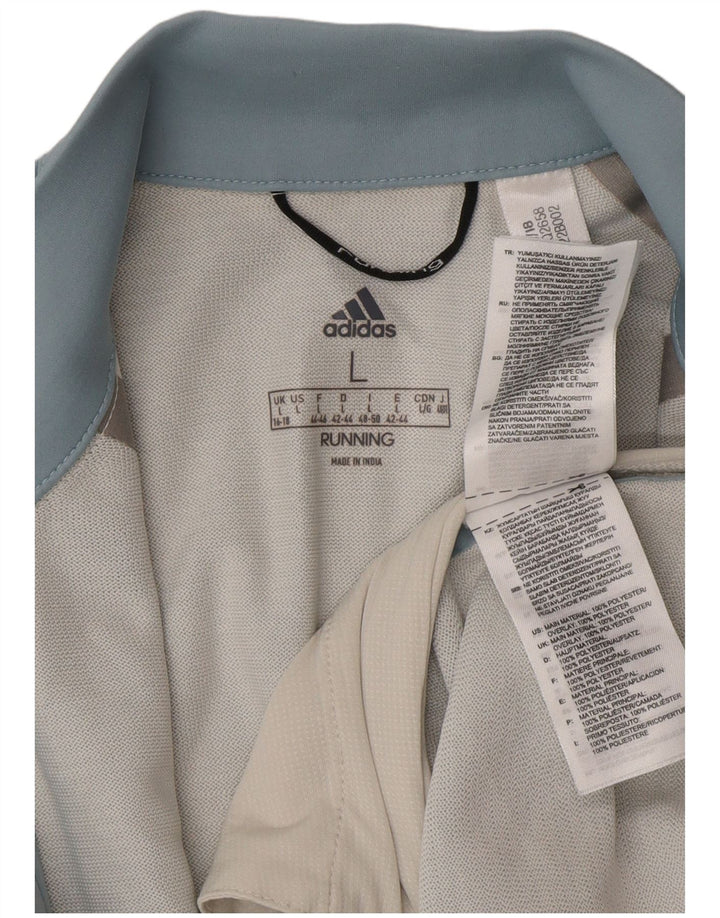 Jachetă de top pentru trening Adidas cu mâneci 3/4 pentru femei Marea Britanie 16/18 Poliester albastru mare