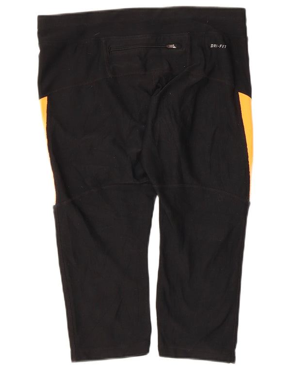 Leggings NIKE Dri Fit Capri pentru femei UK 14 Medium Black Colorblock
