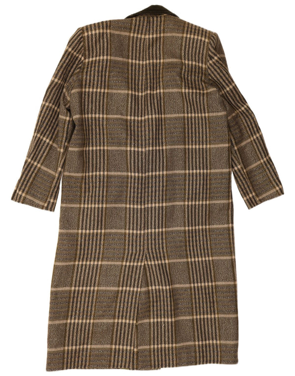 Pardesiu supradimensionat vintage pentru femei UK 14 Medium Kaki Check