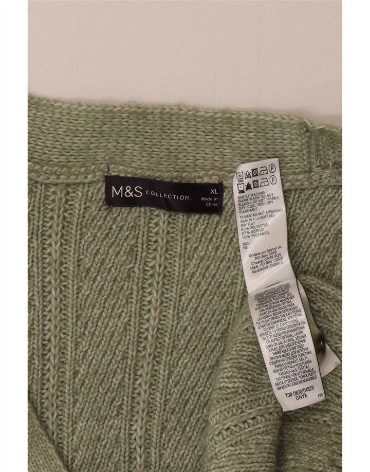Pulover cardigan pentru femei Marks & Spencer UK 18 XL Poliester verde