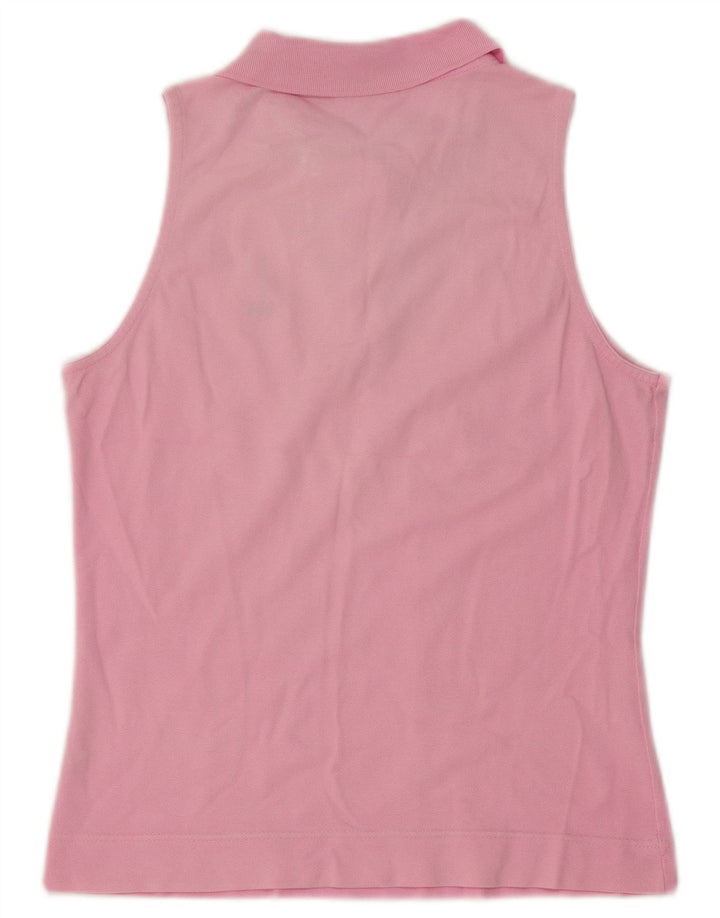 Tricou polo fără mâneci Lacoste pentru femei, mărimea 40, bumbac roz mediu
