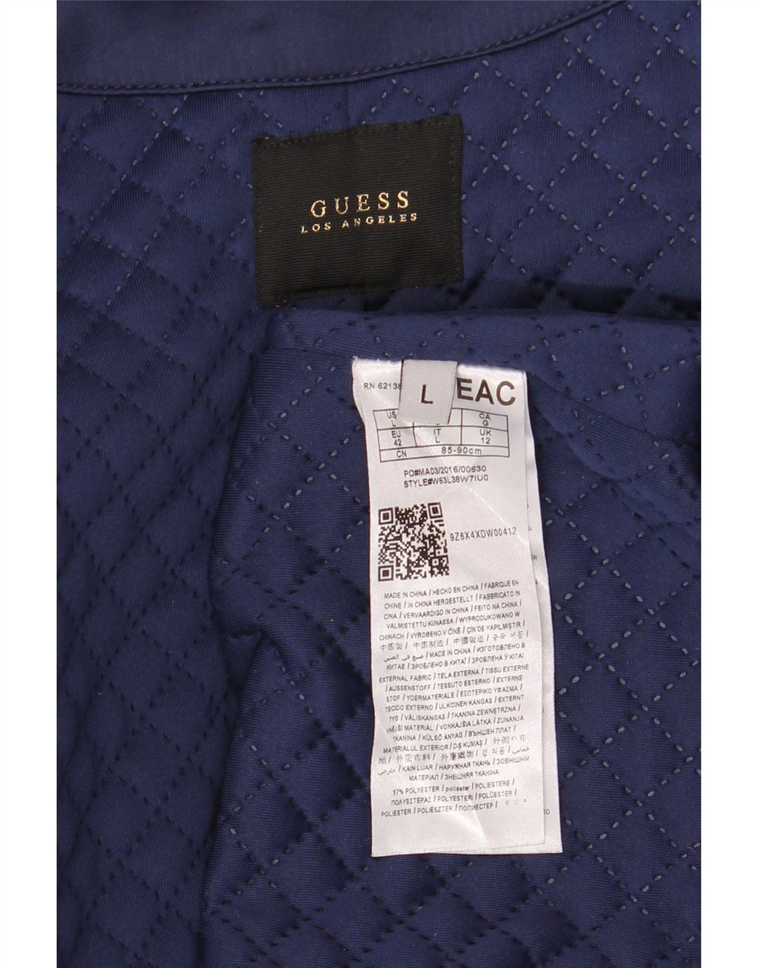 Jachetă parka supradimensionată pentru femei GUESS UK 12 Medium Bleumarin