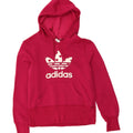 ADIDAS Womens Graphic Hoodie Jumper UK 12 Medium Pink Polyester Vintage Adidas and Second-Hand Adidas from Messina Hembry 