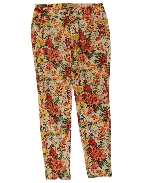 Pantaloni casual slim pentru femei Zara EU 38 Mici L28 L28 Multicolori Florali