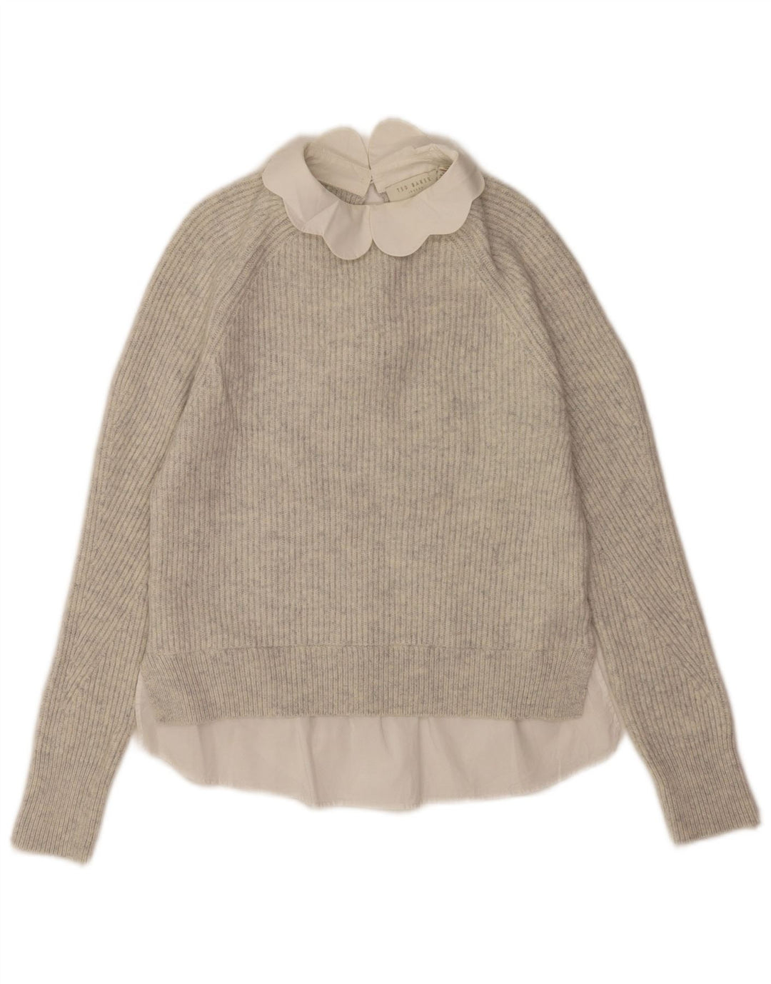Pulover Ted Baker pentru femei, supradimensionat, cu gâtul turn, lână gri US 0 2XS