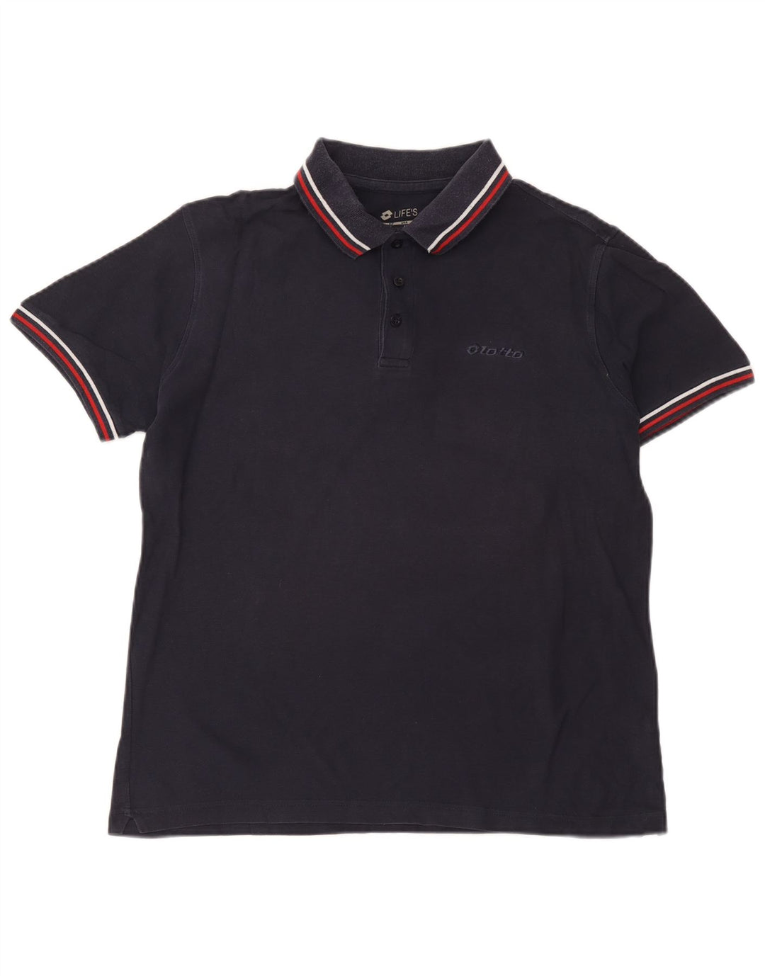 Tricou polo pentru bărbați Lotto, bumbac, albastru bleumarin mediu