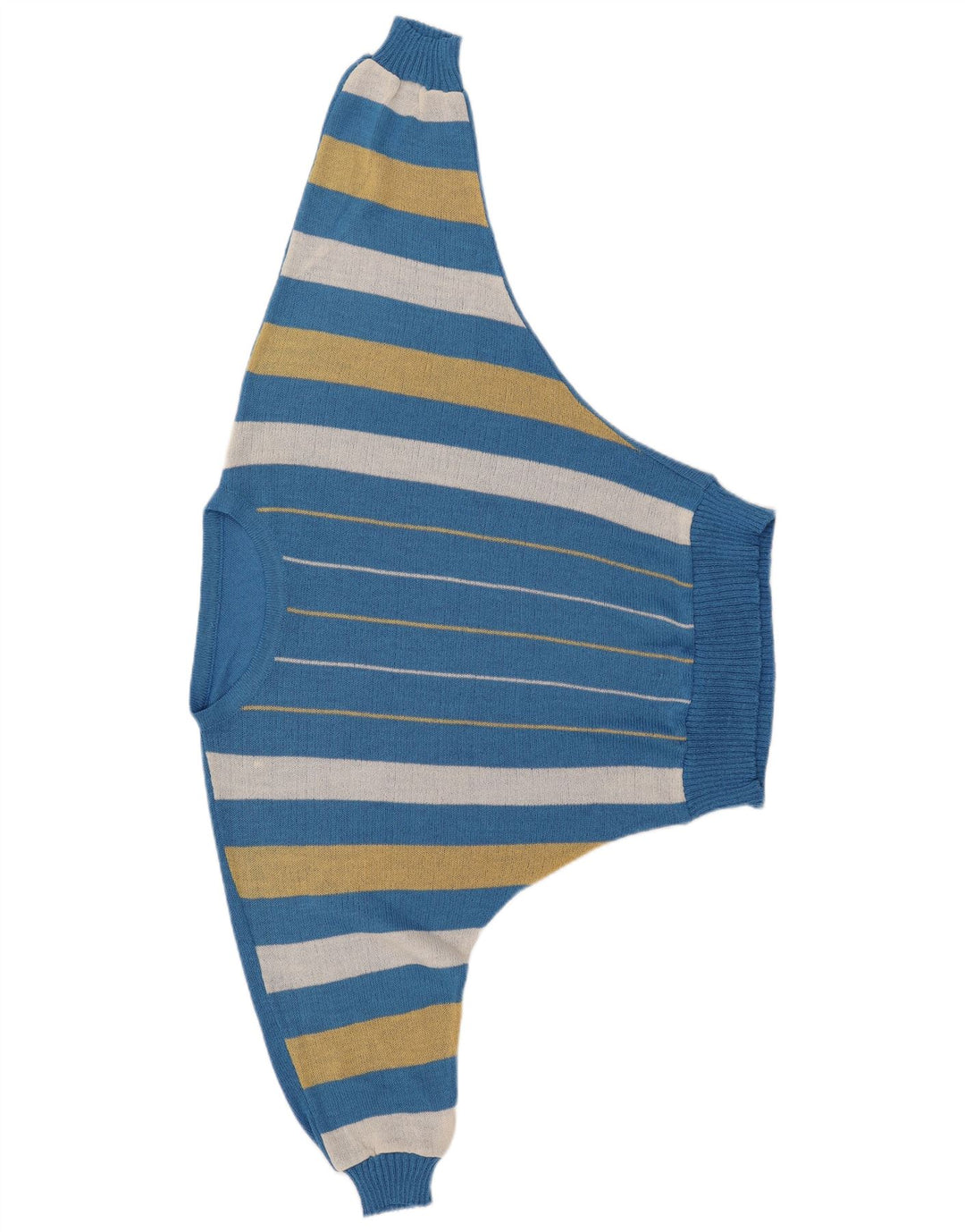 Pulover VINTAGE pentru damă cu liliac cu gât barcă, IT 40, cu dungi mici, albastre