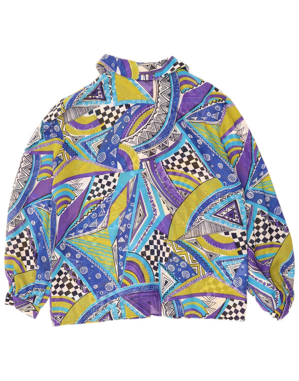 Bluză Cămașă Femei VINTAGE IT 42 Poliester Geometric Albastru Mediu