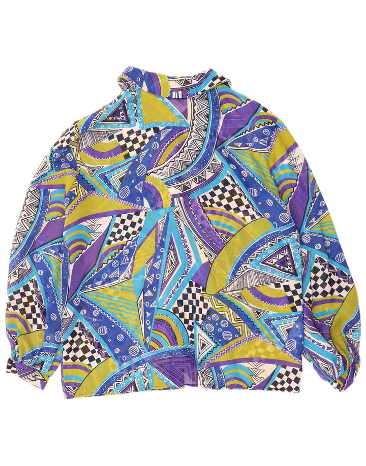 Bluză Cămașă Femei VINTAGE IT 42 Poliester Geometric Albastru Mediu