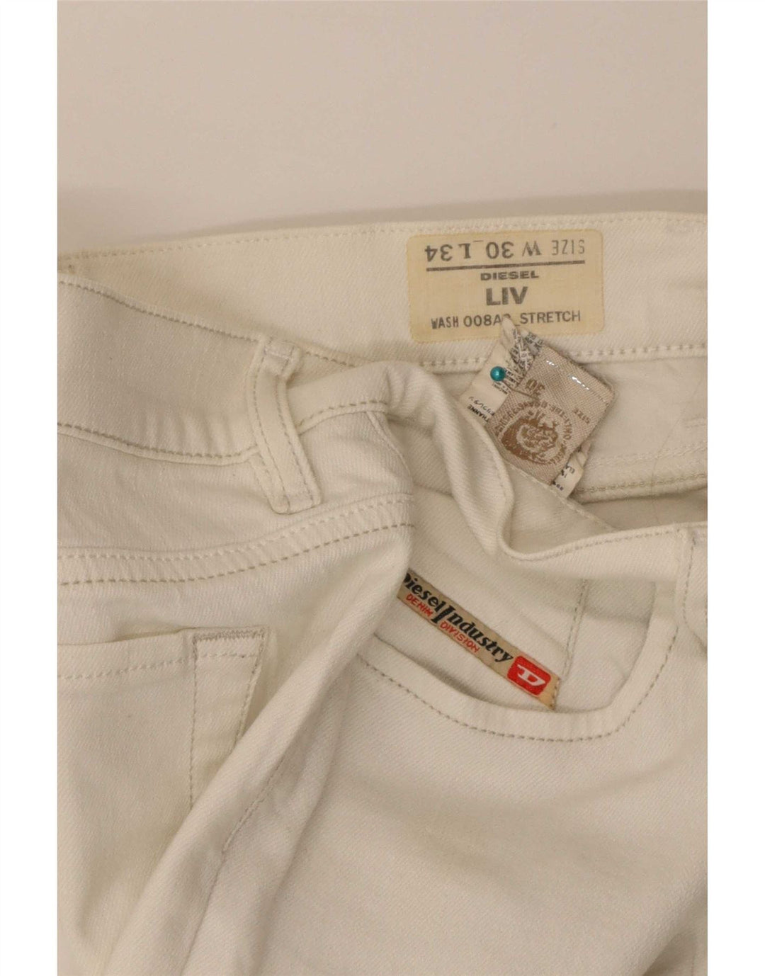 Blugi Diesel Liv Slim pentru femei W30 L34 Bumbac alb